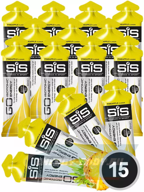 Энергетический гель SCIENCE IN SPORT (SiS) GO Isotonic Energy Gels 15 x 60 мл, Ананас
