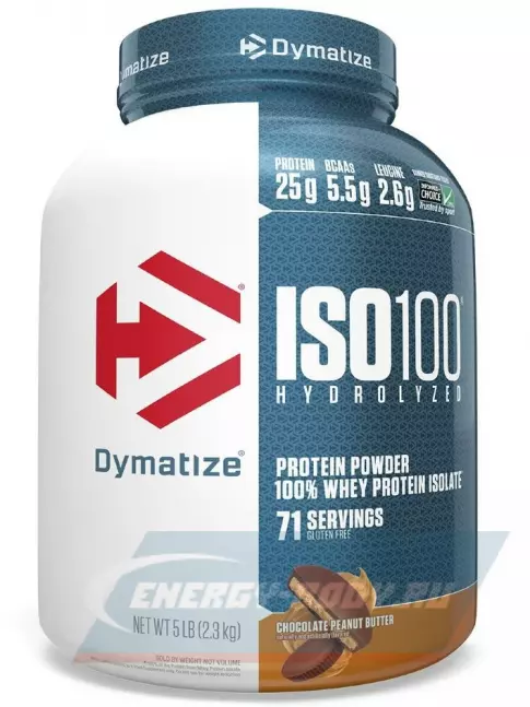  Dymatize ISO100 Hydrolyzed 2300 г, Шоколадовое арахисовое масло