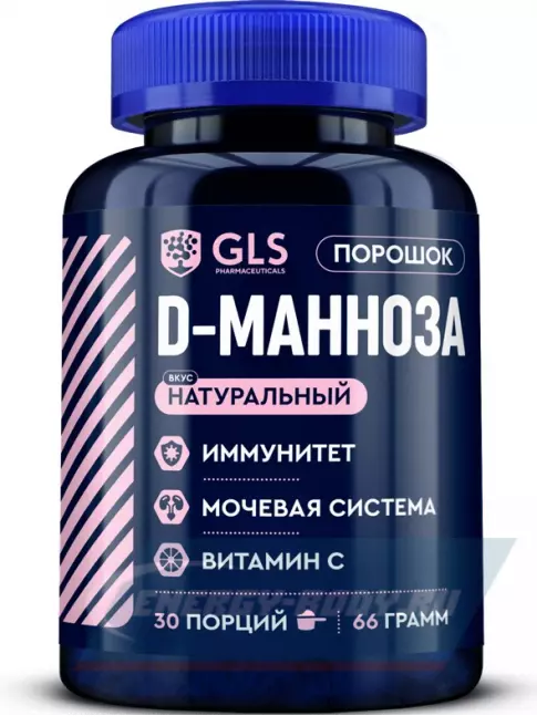  GLS pharmaceuticals D-Манноза с калием и витамином С 66 г, Натуральный