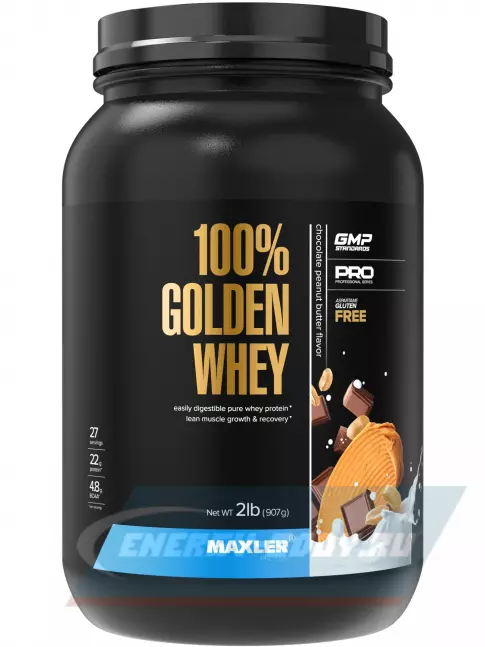  MAXLER 100% Golden Whey 907 г, Шоколадно-Арахисовая паста