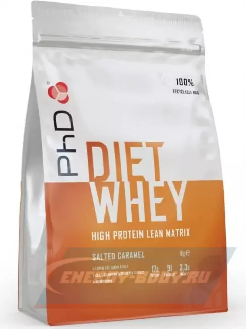  PhD Nutrition Diet Whey Protein 1000 г, Соленая карамель