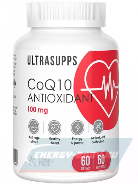  UltraSupps Coenzyme Q10 100mg 60 капсул