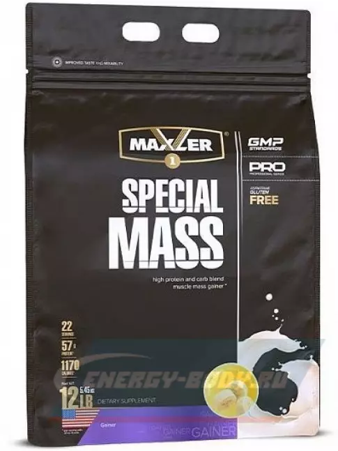 Гейнер MAXLER Special Mass Gainer 5450 г, Банан Гейнер MAXLER Special Mass Gainer 5450 г, Банан