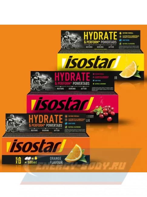  ISOSTAR Изотонический напиток Powertabs 3 банка x 5 порций, Mix