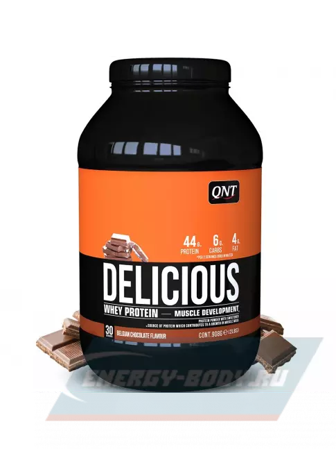  QNT DELICIOUS WHEY PROTEIN POWDER 908 г, Бельгийский шоколад