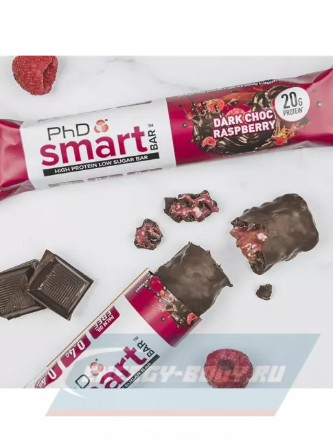 Батончик протеиновый PhD Nutrition Smart Bar 3 x 64 г, Тёмный шоколад / Малина
