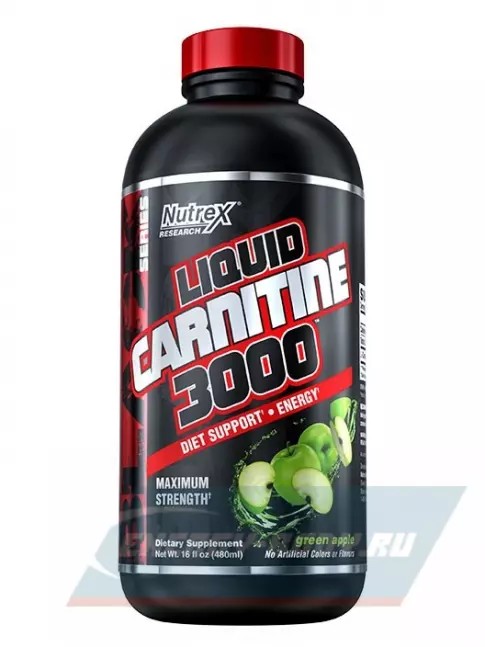 L-Карнитин NUTREX Liquid Carnitine 3000 480 мл, Зеленое яблоко