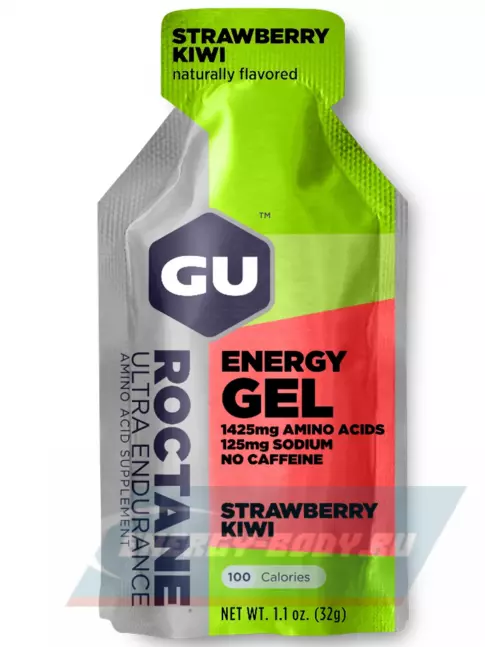 Энергетический гель GU ENERGY GU ROCTANE Energy Gel no caffeine 5 x 32 г, Клубника-Киви