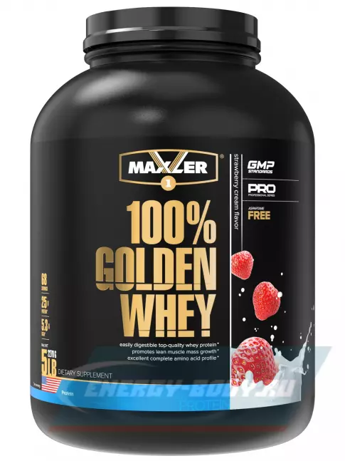  MAXLER 100% Golden Whey 2270 г, Клубничный крем