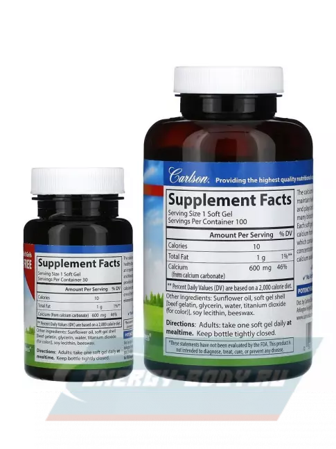  Carlson Labs Liquid Cal-600 100 + 30 капсул