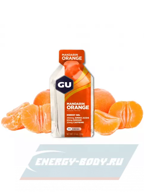 Энергетический гель GU ENERGY GU Original Energy Gel 20mg caffeine 32 г, Апельсин-Мандарин
