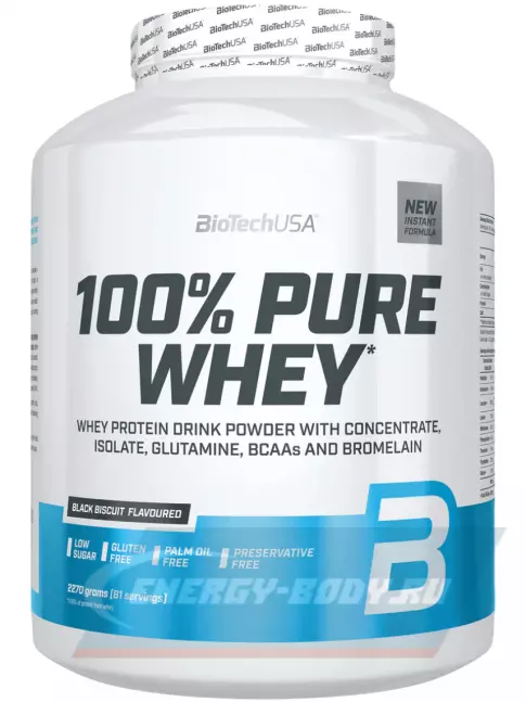  BioTechUSA 100% Pure Whey 2270 г, Черный Бисквит