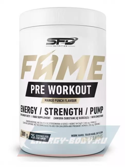 Предтерник SFD Fame Pre Workout 300 г, Манго-Пунш