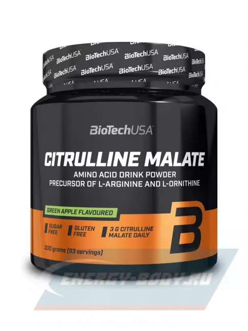  BiotechUSA Citrulline Malate 300 г, Зеленое яблоко
