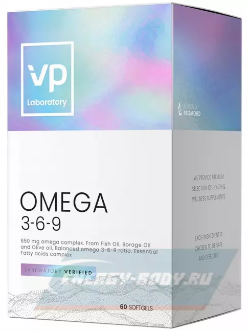 Omega 3 VP Laboratory Omega 3-6-9 60 капсул