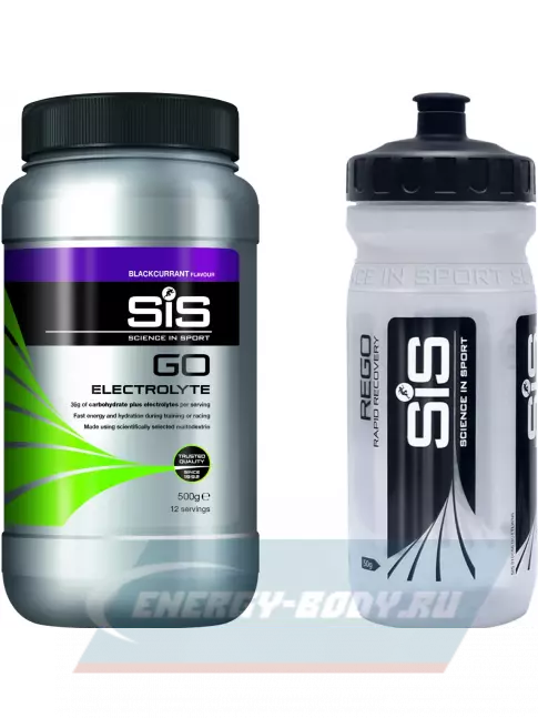  SCIENCE IN SPORT (SiS) GO Electrolyte + Бутылочка прозрачная 1 x 500 г, Черная смородина №5