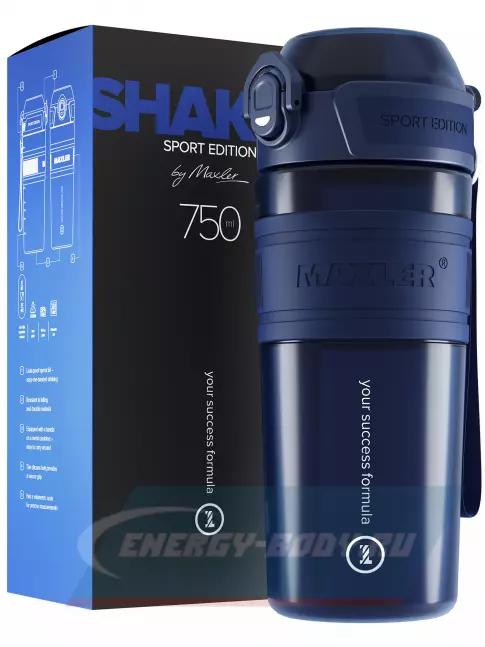  MAXLER Shaker Bottle Sport Edition 750 мл, Темно-синий