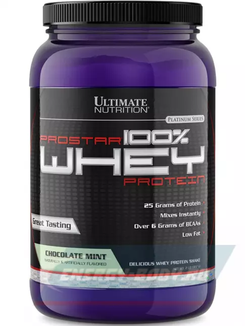  Ultimate Nutrition Prostar Whey 907 г + шейкер, Шоколад - Мята