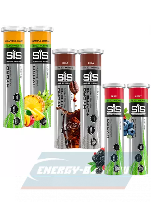 SCIENCE IN SPORT (SiS) GO Hydro Tablet 20s 6 x 20 таблеток, Ананас - Манго, Кола, Ягоды SCIENCE IN SPORT (SiS) GO Hydro Tablet 20s 6 x 20 таблеток, Ананас - Манго, Кола, Ягоды