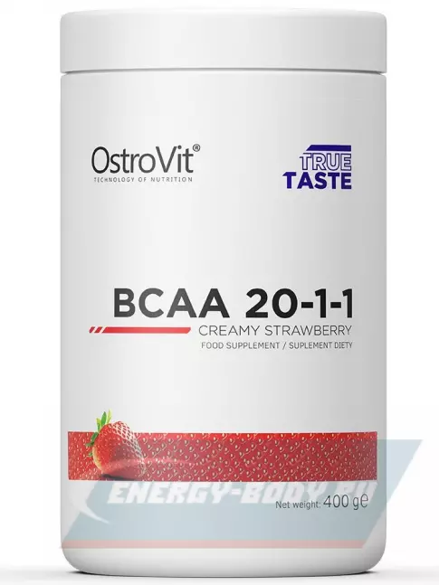 ВСАА OstroVit BCAA 20:1:1 400 г, Клубника-сливки