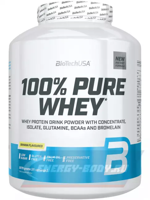 BioTechUSA 100% Pure Whey 2270 г, Банан BioTechUSA 100% Pure Whey 2270 г, Банан