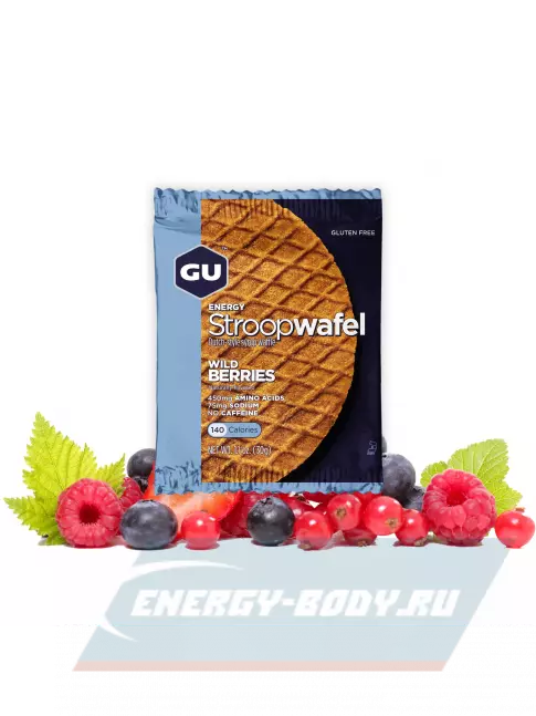 Батончик энергетический GU ENERGY GU ENERGY STROOPWAFEL no caffeine 4 x 32 г, Дикие ягоды