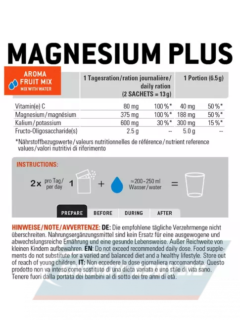  SPONSER MAGNESIUM PLUS 20х6,5г, Фруктовый микс