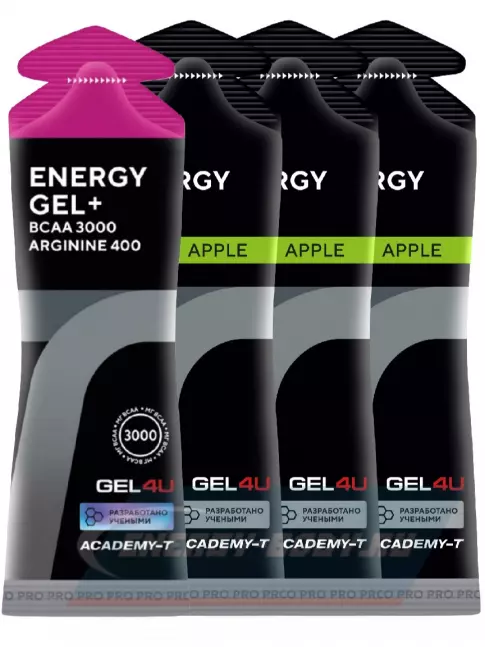 Энергетический гель GEL4U Energy Gel 4 х 60 г, Лесные ягоды, яблоко