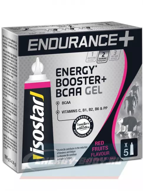 Энергетический гель Isostar GEL Endurance B.C.A.A. 1 коробка, Красные фрукты