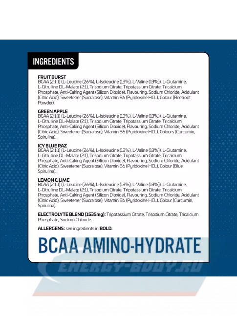 ВСАА APPLIED NUTRITION BCAA Amino Hydrate 450 г, Фруктовый взрыв
