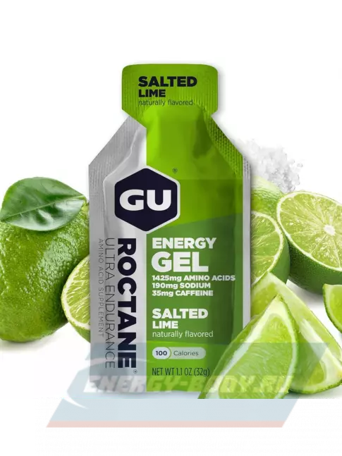 Энергетический гель GU ENERGY GU ROCTANE Energy Gel 35mg caffeine 5 x 32 г, Соленый лайм