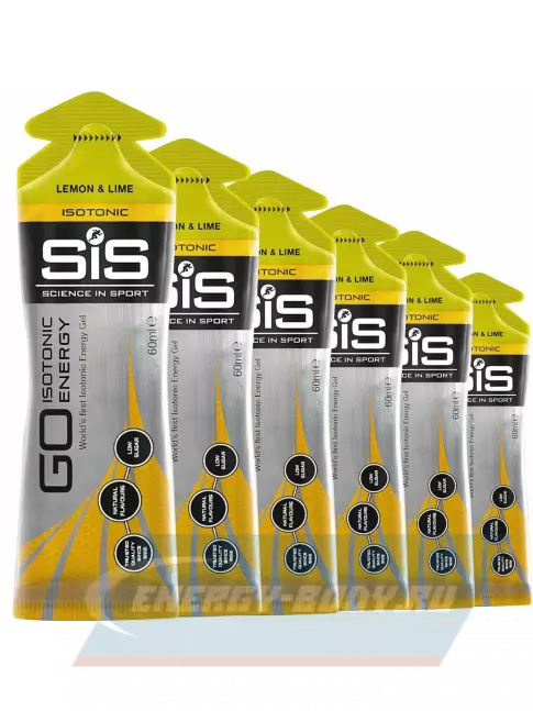 Энергетический гель SCIENCE IN SPORT (SiS) GO Isotonic Energy Gels 6 x 60 мл, Лимон-Лайм