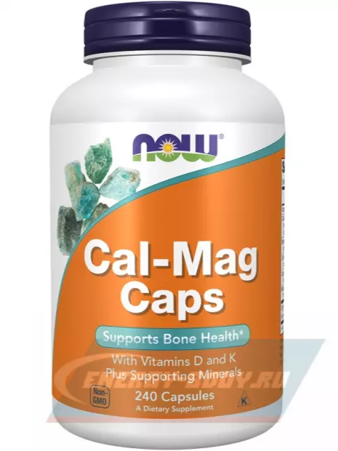  NOW FOODS Cal-Mag Caps, Кальций и Магний + Витамин D-3 240 капсул