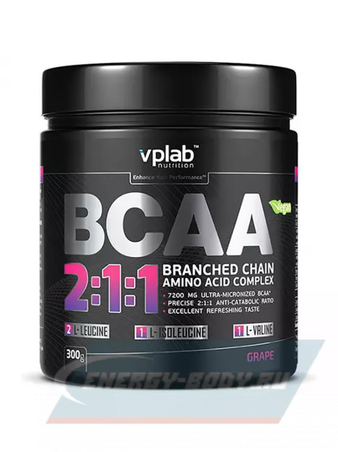 ВСАА VP Laboratory BCAA 2:1:1 300 г, Виноград