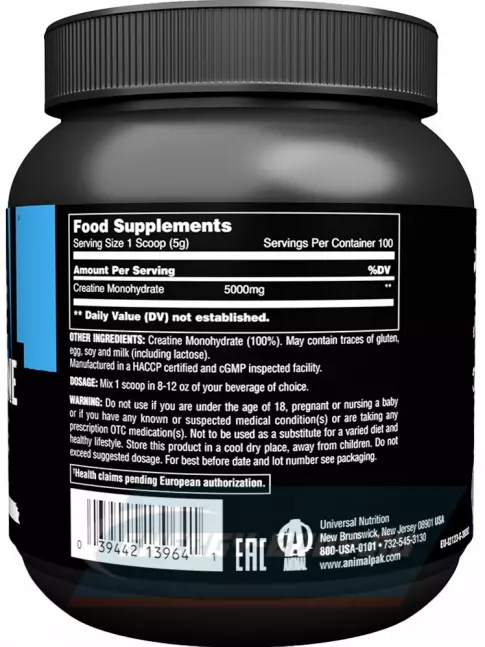  UNIVERSAL NUTRITION Animal Creatine Powder 500 г