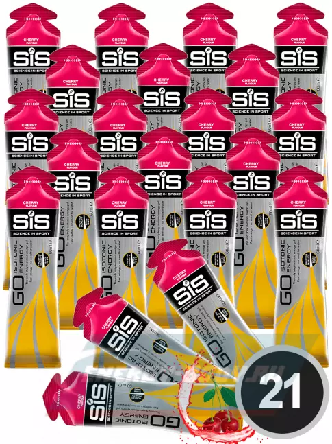 Энергетический гель SCIENCE IN SPORT (SiS) GO Isotonic Energy Gels 21 x 60 мл, Вишня