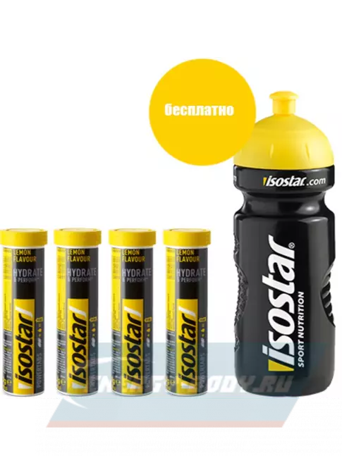  ISOSTAR Изотонический напиток Powertabs 4 банка x 5 порций, лимон