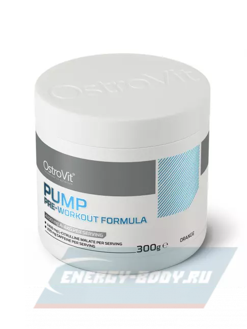 Предтерник OstroVit PUMP Pre-Workout Formula 300 г, Апельсин