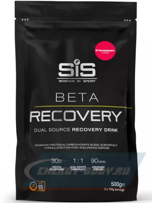 Предтерник SCIENCE IN SPORT (SiS) BETA RECOVERY 500 г, Клубника