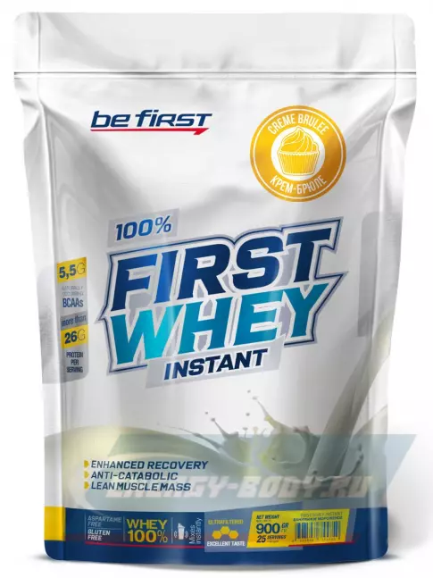 Be First First Whey protein (сывороточный протеин) 900 г + шейкер, Крем-брюле Be First First Whey protein (сывороточный протеин) 900 г + шейкер, Крем-брюле