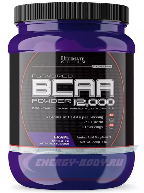 ВСАА Ultimate Nutrition BCAA 12000 Powder 228 г, Виноград