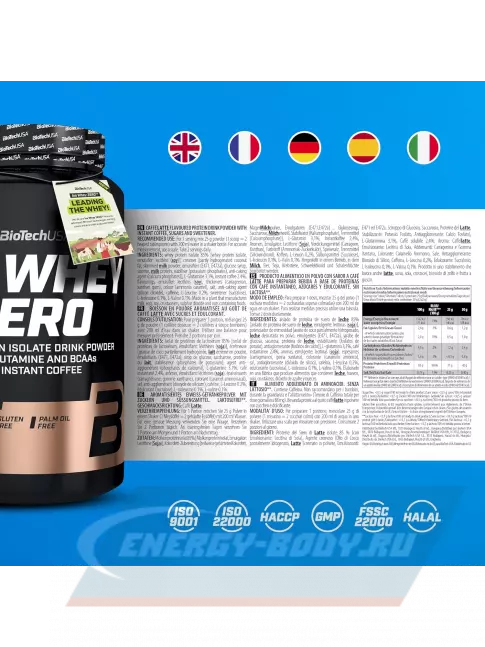 BioTechUSA Iso Whey Zero 84 mg Caffeine 908 г, Кофе латте BioTechUSA Iso Whey Zero 84 mg Caffeine 908 г, Кофе латте