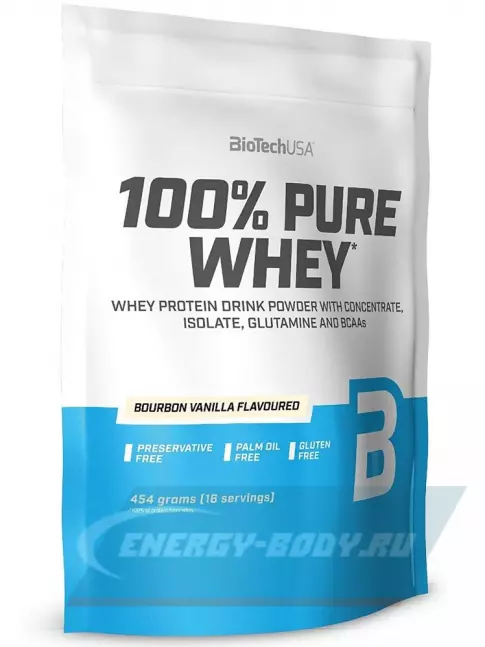  BioTechUSA 100% Pure Whey 454 г, Бурбонская ваниль