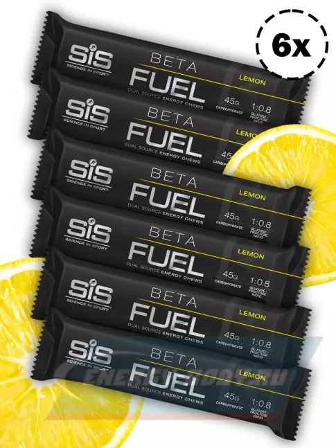 Восстановление SCIENCE IN SPORT (SiS) BETA FUEL ENERGY CHEW (Жевательный) 6 x 60 г, Лимон
