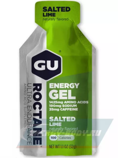 Энергетический гель GU ENERGY GU ROCTANE Energy Gel 35mg caffeine 5 x 32 г, Соленый лайм