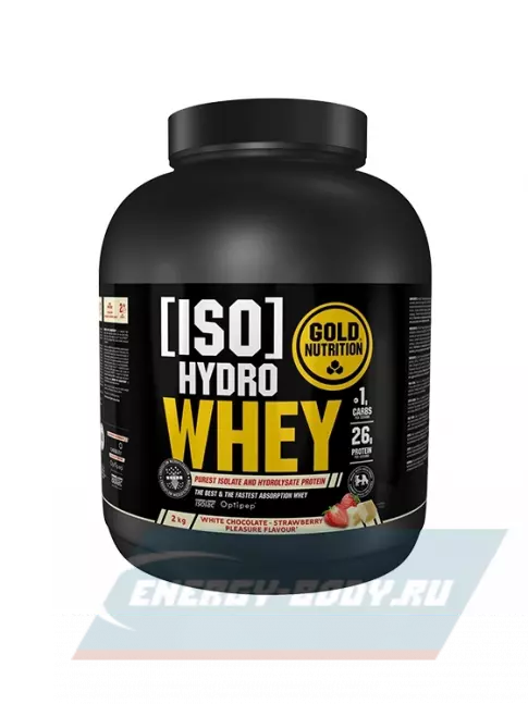  GoldNutrition Iso Hydro Whey 2000 г, Белый шоколад - Клубника