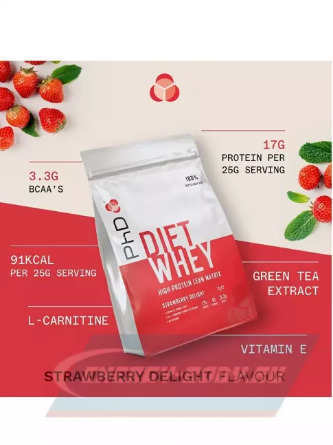  PhD Nutrition Diet Whey High Protein Lean Matrix 2000 г, Клубника