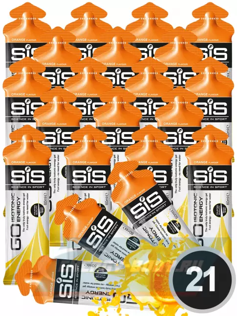 Энергетический гель SCIENCE IN SPORT (SiS) GO Isotonic Energy Gels 21 x 60 мл, Апельсин