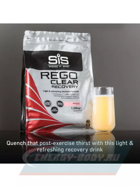 Предтерник SCIENCE IN SPORT (SiS) REGO Clear Recovery 1380 г, Персик