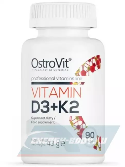  OstroVit Vitamin D3 2000IU + K2 100mcg 90 таблеток